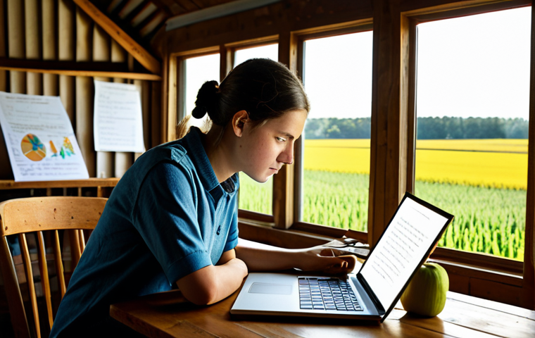 농업기술 자격증 시험 준비 일정표 - Image Prompt 1: The Aspiring Farmer's Vision and Study**