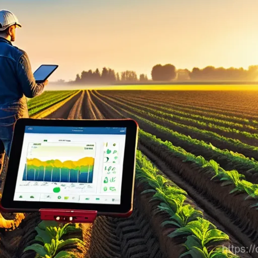 농업기술 분야 자격증 후기 모음 - **Prompt:** A modern German agricultural landscape at sunrise. A state-of-the-art smart tractor, equ...