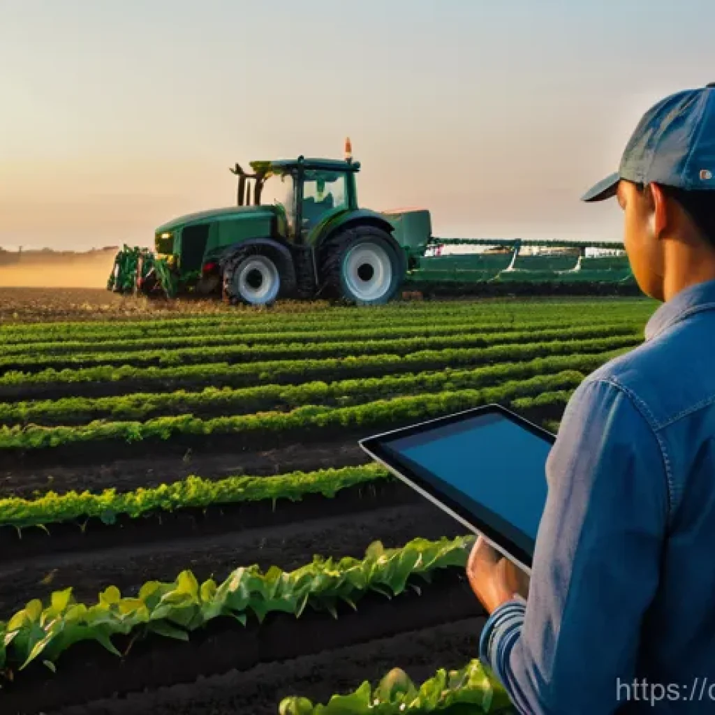 농업기술 실무에서의 팀워크 중요성 - **Prompt 1: Human-Machine Synergy in Modern Agriculture**
    A wide-angle, cinematic shot capturing...