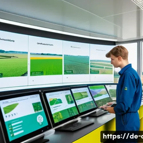 농업기술 분야 자격증 비교 - A modern German agricultural training center classroom scene, featuring young adult students wearing...